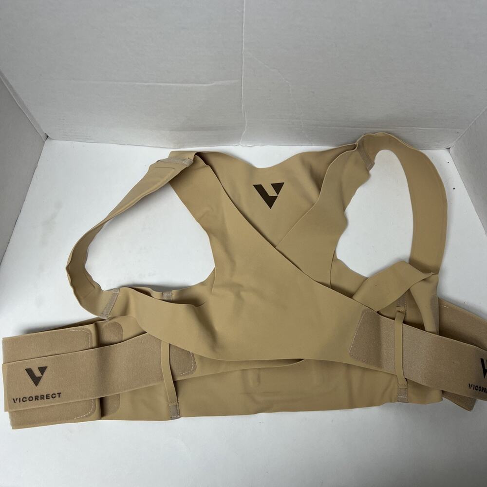 Viccorrect Posture Corrector Adjustable Upper Back Brace Medium Beige New In Box